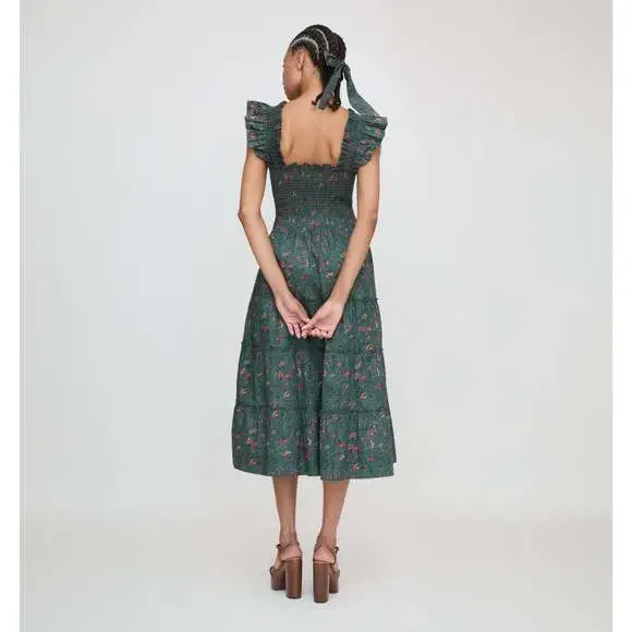 Hill House Home The Ellie Nap Dress - Bottle Green Fleur Chintz Size XSBottle Gr - Picture 4 of 7